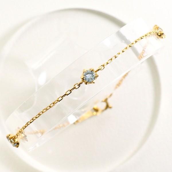 4℃ K18YG ブレスレット アクアマリン ジュエリー 中古