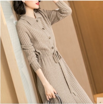 ニットワンピース トップス ニット シンプル ブラック 黒 ブルー 青 ネイビー 紺 カーキ