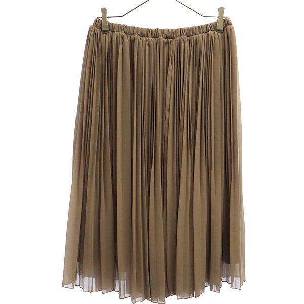 未使用 ロング丈 プリーツスカート FREE ベージュ系 レディース