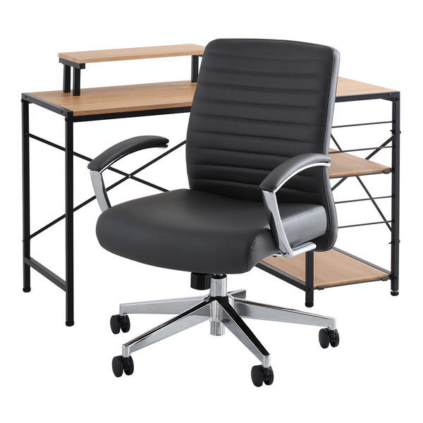 ホームテイスト SH-23-LCSET レザー調 ヴィンテージデスクチェア2点セット Granst×Lubbock SH/グレー メーカー直送