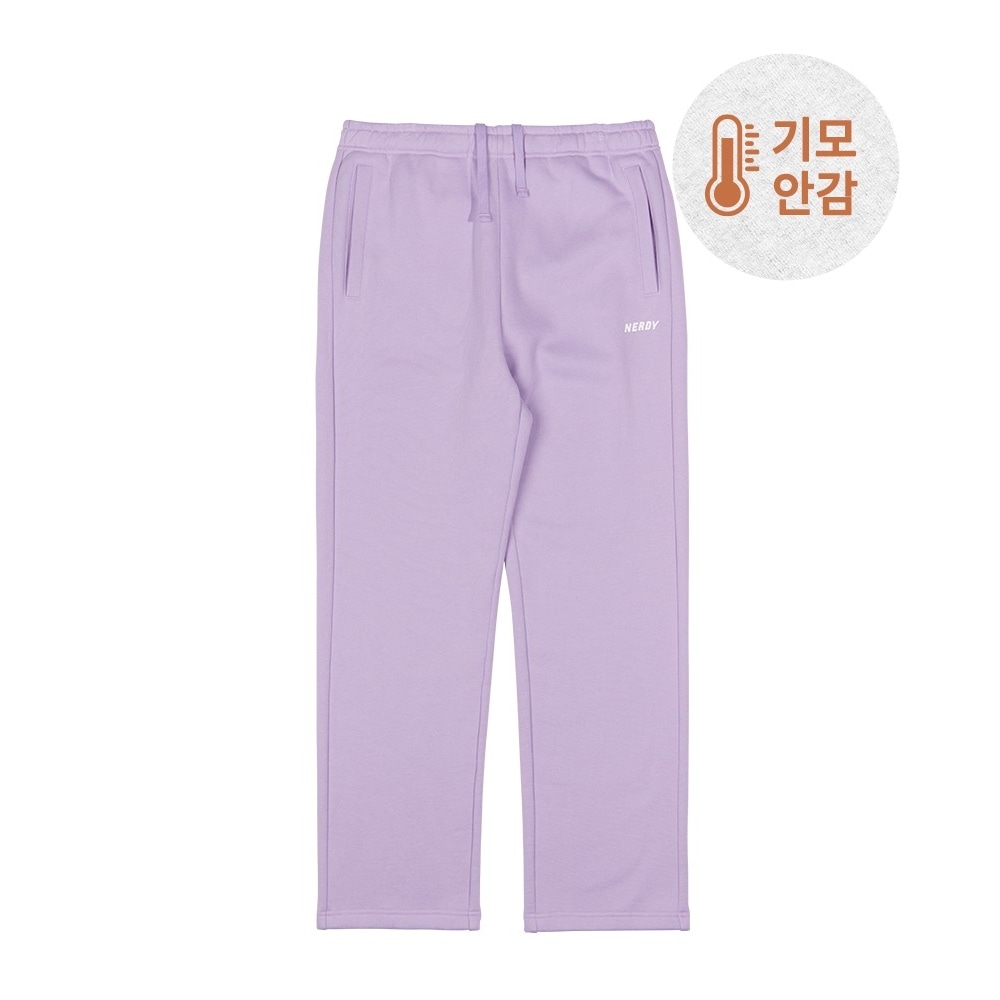 NERDY(21FW)エッセンシャルブラシドスウェットパンツライトパープル
