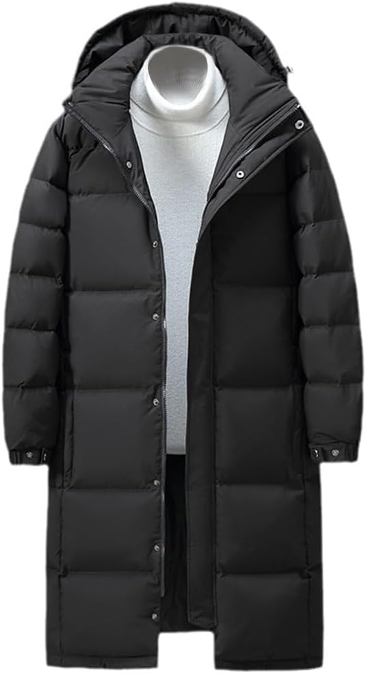 [Aaronlive] ダウンコート メンズ ロング コート 冬 服 ダウンジャケット 大きいサイズ 中綿 フード付き 厚手 暖かい 防撥水 防寒 防風 軽量 おしゃれ 男女兼用 アウトドア トップス