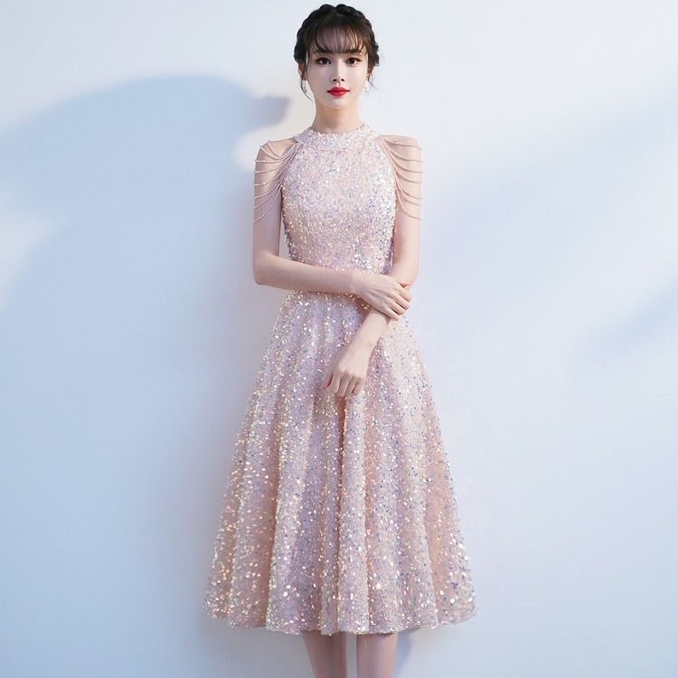 2025スプリングスモール温度ドレスホストピンクエンゲージメントドレス