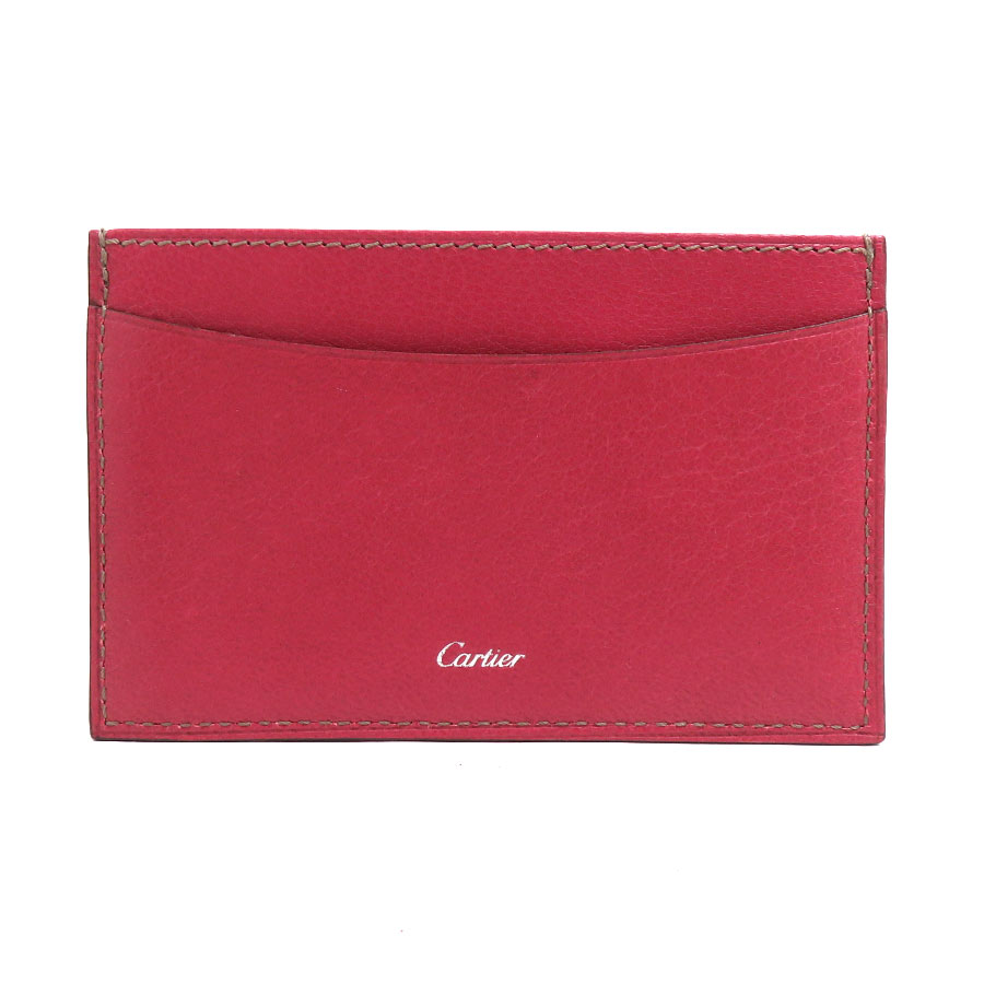 カルティエ CARTIER カードケース レザー レッド系 ユニセックス 56295a