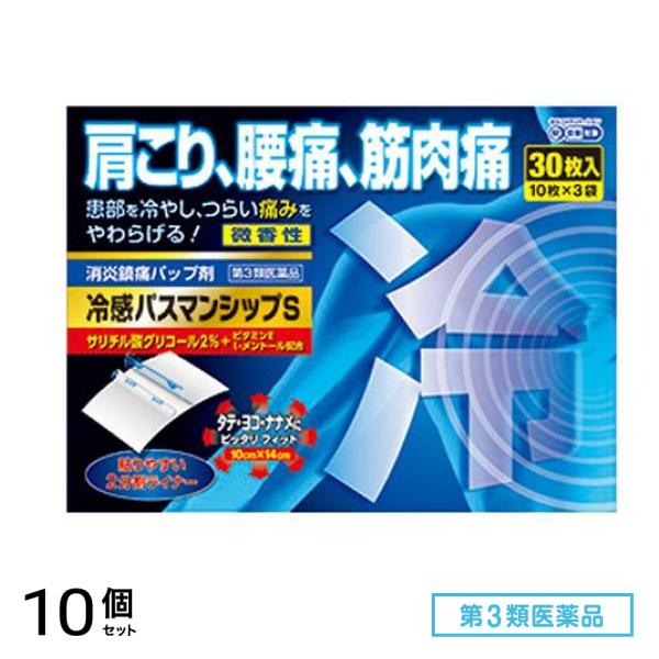 第３類医薬品 冷感パスマンシップS 10×14cm 30枚 10個セット
