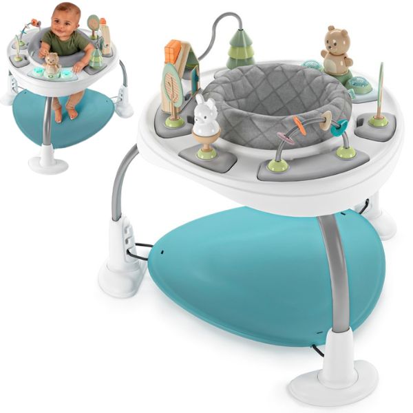 キッズツー ベビー ジャンプ ジャンパー スプリング＆スプラウト・2 in 1 アクティビティ・テーブル＆ジャンパー 6ヶ月 知育玩具 出産祝い 室内遊び おもちゃ プレイテーブル 高さ調整 インジ