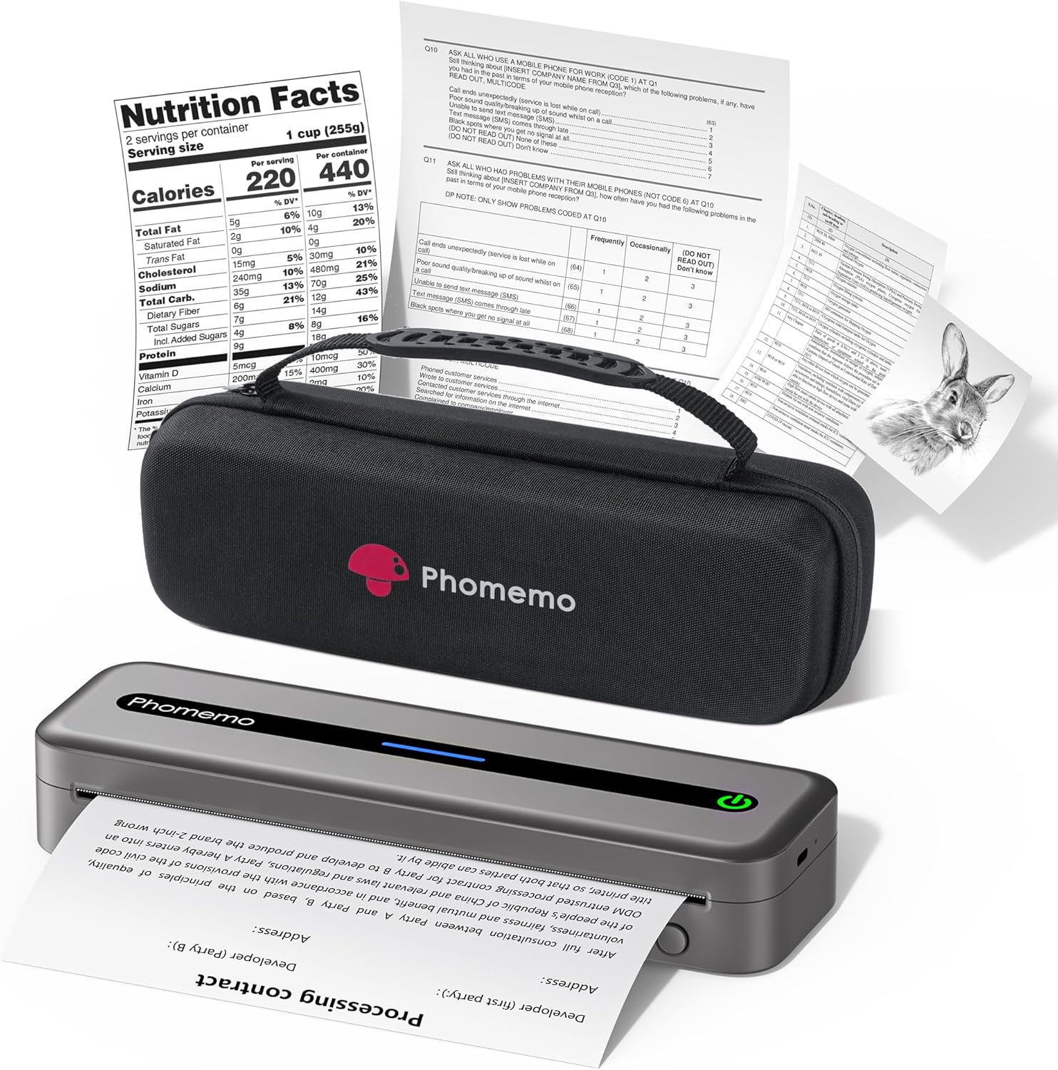 Phomemo M832 モバイルプリンター プリンター 小型 a4 携帯プリンター サーマルプリンター 216mm/210mm/110mm/80mm/53mm幅広い対応 収納ボックス同梱 PC対応