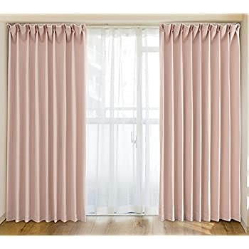 5色ｘ128サイズから選べるカーテン 遮光 1級 断熱 保温 洗える 形状記憶 ドレープカーテン 幅100cm丈 120cmピンク
