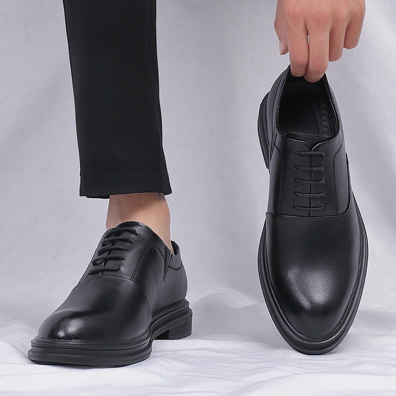 身長アップ 結婚式 メンズレザーシューズ レザー ビジネスフォーマル カジュアルシューズ 靴 6cm8cm 4足 メンズ 内丈アップ