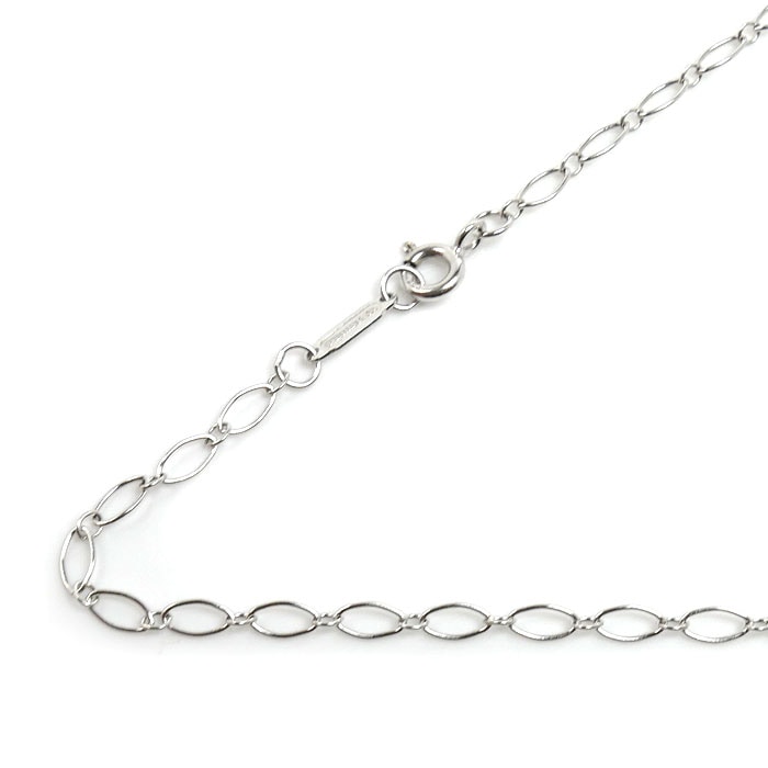TIFFANY&Co. ティファニー K18WG ホワイトゴールド オーバルリンク ネックレス 3.0g 45cm レディース 中古