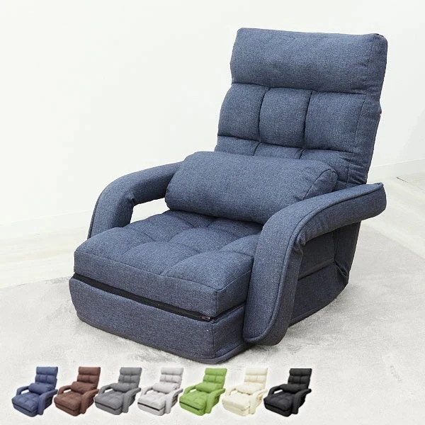 座椅子 リクライニング ハイバック ソファー ひじ掛け 一人暮らし 日本製ギア オールシーズン テレワーク クッション付き コンパクト 椅子 かわいい 人気 リビング こたつ フロアチェア