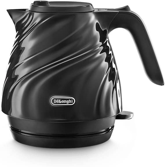 電気ケトル セタ KBS1200J-BK イタリアンデザイン 0.8L シルクドレ―プ 軽量 コンパクト ワンプッシュオープン [ブラック] ファミリー登録で