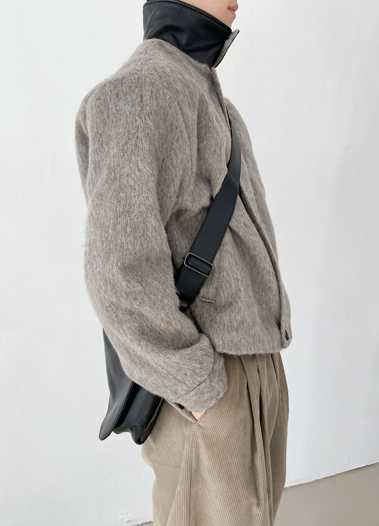 韓国 ブランド 男性用 Mohair レザー ジャケット 990148134623