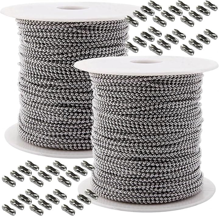 ボールチェーン キーホルダー用 コネクター ステンレス ブレスレット ネックレス ハンドメイド素材 20m(2mmx40m)