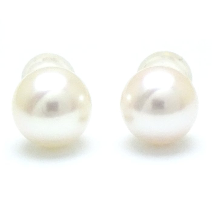 パール ピアス 真珠6.6ミリ/6.8ミリ K18YG イエローゴールド/28183【中古】