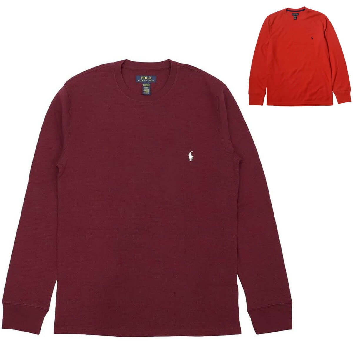 POLO ラルフ メンズ ロンT ワンポイント サーマル ワッフル ロングスリーブ 長袖 各2色 PWLCFR