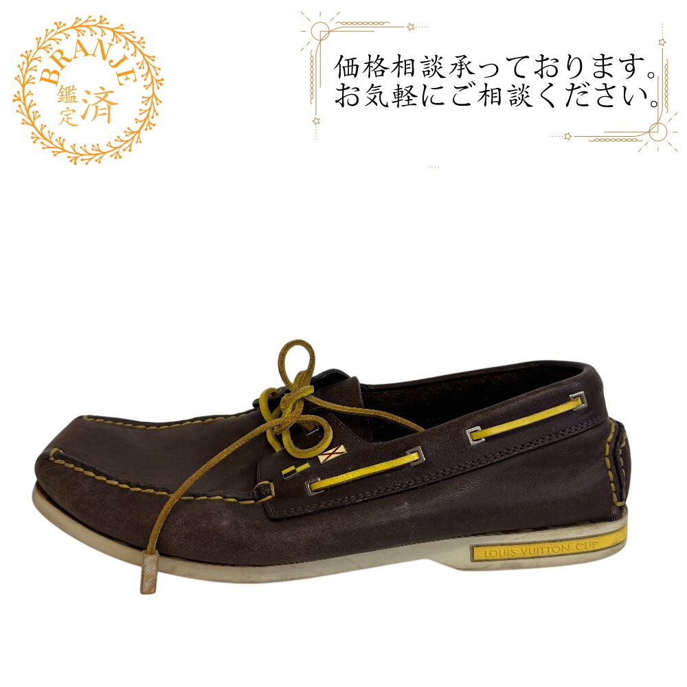 カップ レザー デッキシューズ ブラウン メンズ