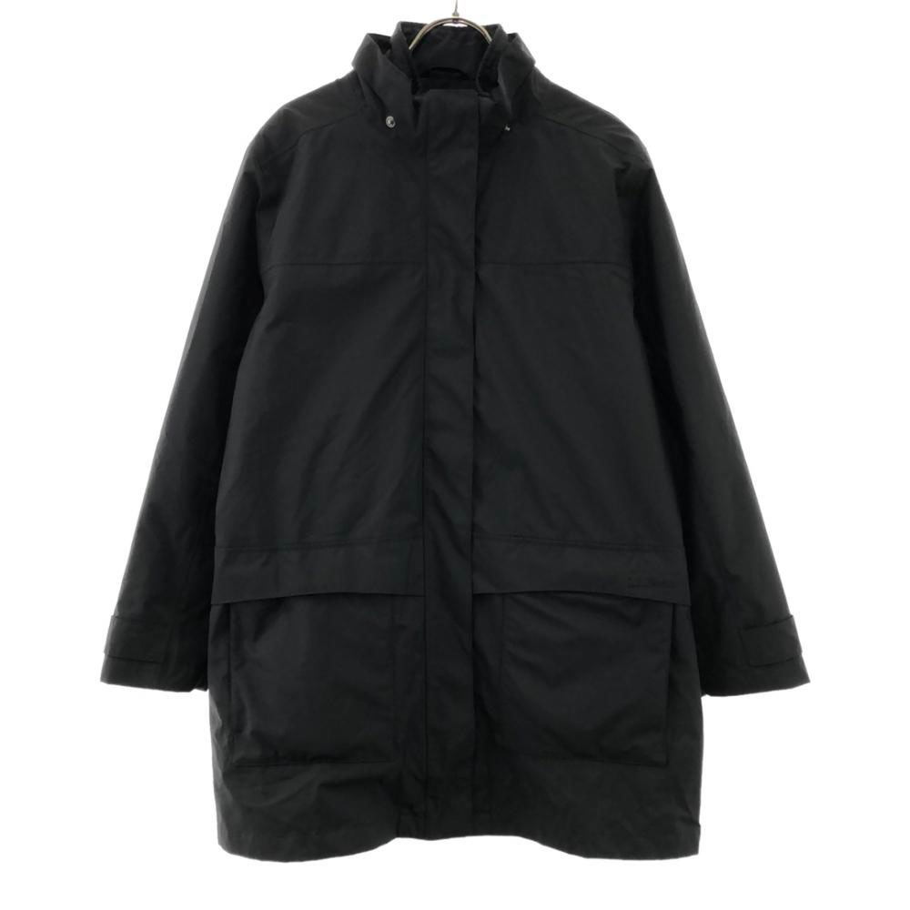 ノーカラーコート L ブラック ライナー付き レディース