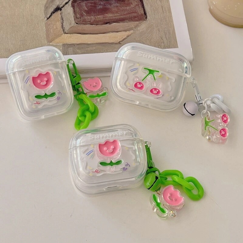 Pro AirPodsケースAirPods AirPodsの新しい3世代 チューリップ+ペンダント