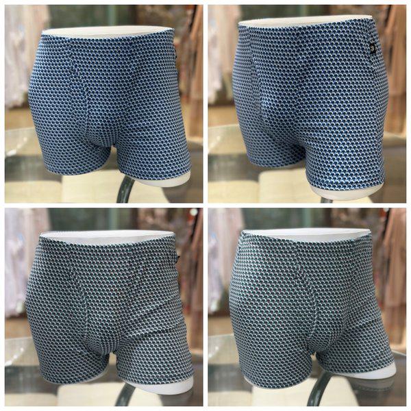 男性ポリメッシュ幾何柄プリントフリーフィットブリーフセット（WMP2452F）