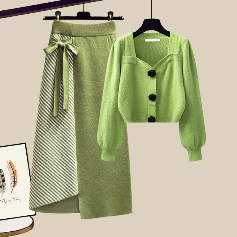 ハイエンドのカスタマイズ-秋の新作レディーススモールフレグランススーツレディース秋セーターとスカートソルティ2点セット
