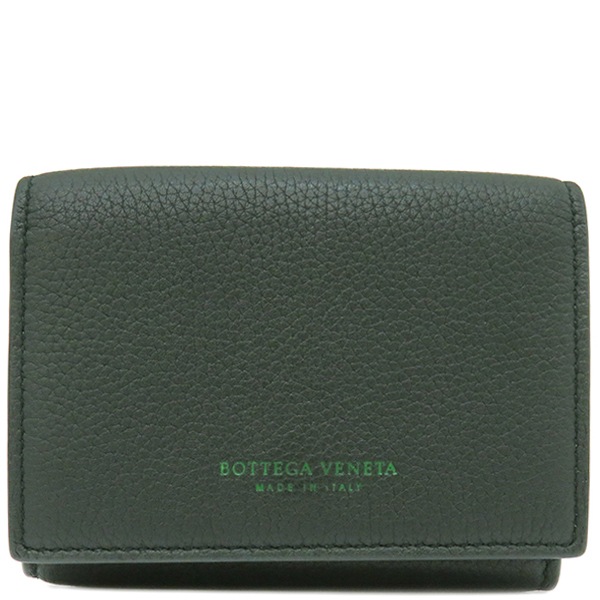 ボッテガヴェネタ BOTTEGA VENETA 三つ折り財布 レザー 三つ折り財布 レザー グリーン系 ゴールド金具 緑 コンパクトウォレット 【中古】 28,572円