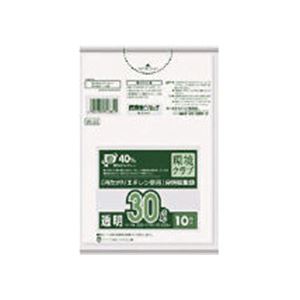 (まとめ)日本サニパックW-33環境クラブ30L透明 W-33-CL 1パック(10枚)(×30セット)