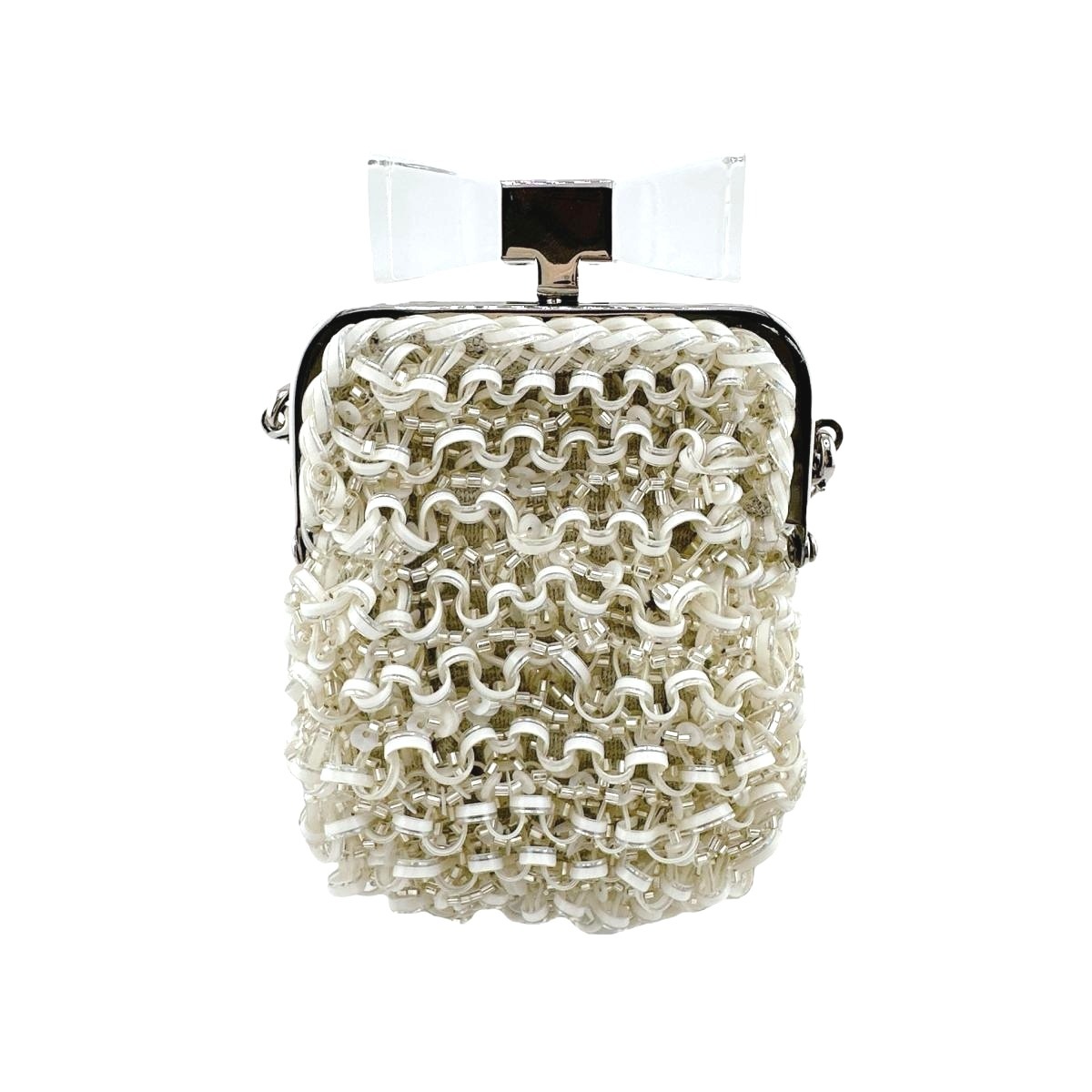 ミニアトゥーラ チャーム ワイヤーバッグ オーロラホワイト