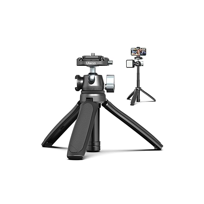 ULANZI MT-46 F38クイックシュー三脚 カメラ三脚 3段伸縮 卓上三脚 ミニ三脚　360度自由雲台 自撮り棒 アクセサリーシュー付き　アルミ合金製 持ち運びに便利　クイックリリースプレート