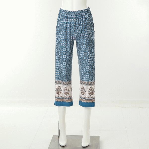 幾何学模様のボーダープリント レディーストップス レディース 室内着 ボトムス VEP3982WSG