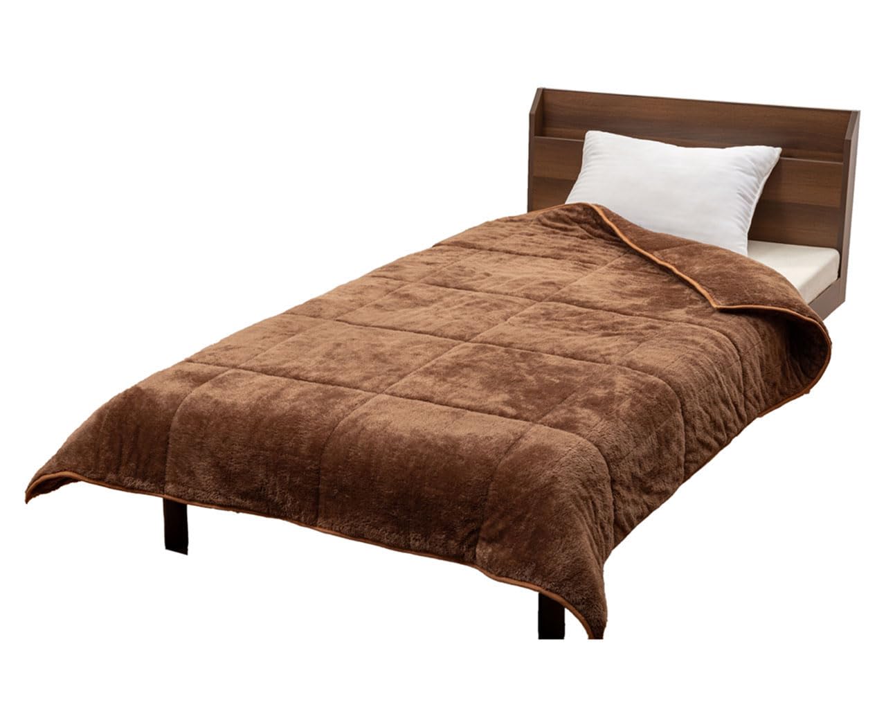 FLAME YARN 毛布 二層式 鉱石繊維保温わた入り サイズ140x200cm ブラウン 岩盤浴のようなあたたかさ