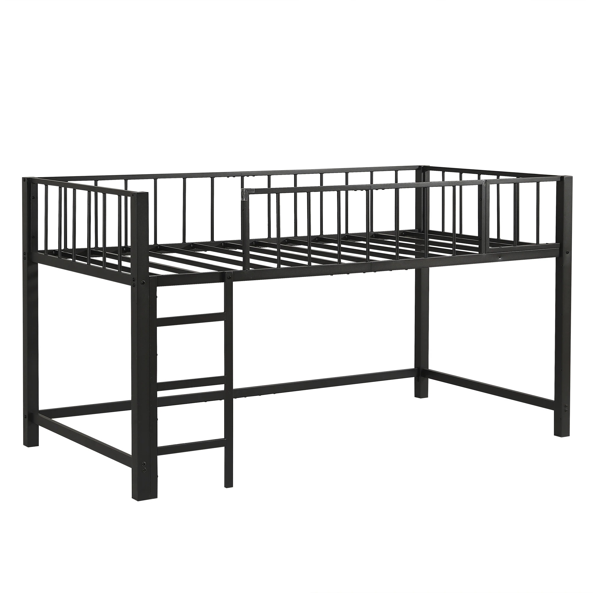 ロフトベッド パイプベッド シングル 高さ110cm ロフトベッド ロータイプ 左右入れ替え 子供ベッド シングルベッド 下収納 ロフト ベッド 省スペース スチール
