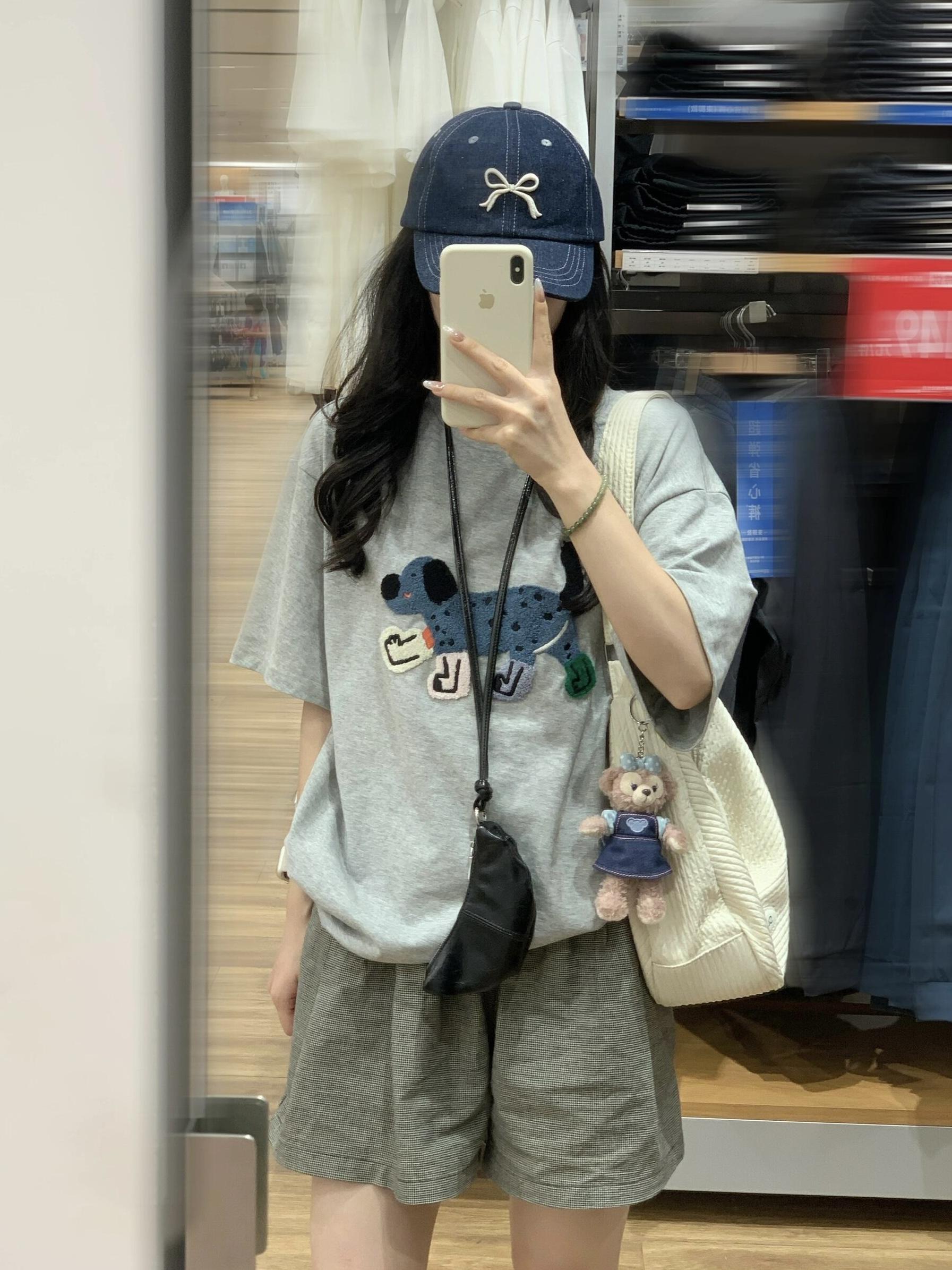 2024作セットアップレジャー減齢スポーツウェアセット夏の趣味キャラクター子犬刺繍正肩半袖半ズボン2点セット百掛け韓国ファッション涼しく楽ちんセットアップ今日は30パーセント