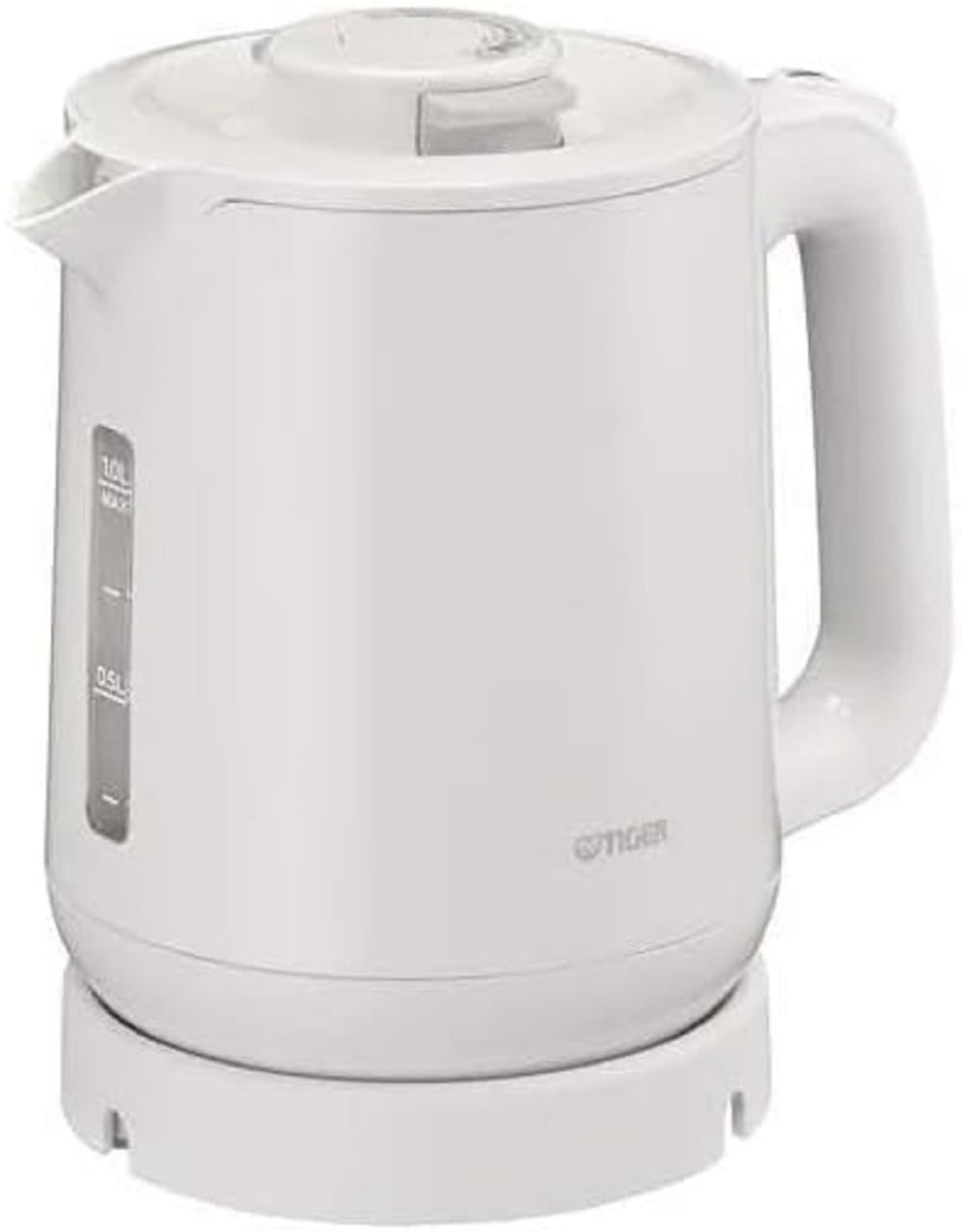 タイガー魔法瓶(TIGER) 電気ケトル 湯沸かし 0.8L 転倒お湯漏れ防止 カラ炊き防止 蒸気レス ホワイト PCJ-A082WA