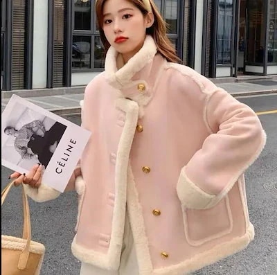 高級感のある子羊の毛を模したコート女性の冬の新爆金加絨加厚毛皮一体綿服30%までに制限