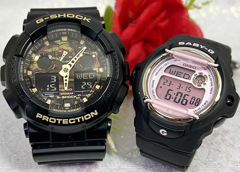 恋人たちのGショック ペアウオッチ G-SHOCK BABY-G ペア腕時計 カシオ 2本セット GA-100CF-1A9JF BG-169U-1CJF 電池式 アナデジ お揃い 人気 婚約