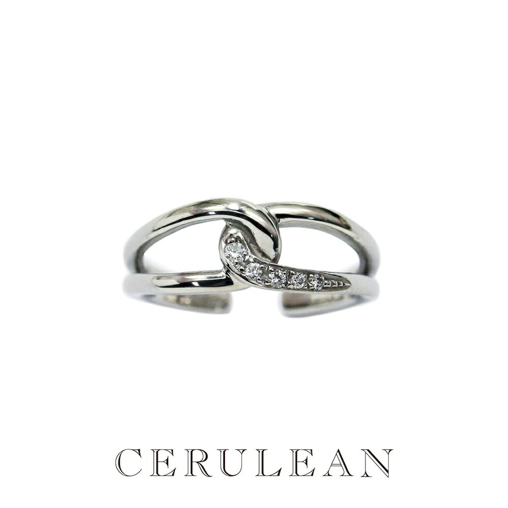 CERULEAN セルリアン カフリング レディース 天然ダイヤモンド 0.04ct イヤーカフ 指輪 2WAY サージカルステンレス 金属アレルギー対応 シルバー 正規品 誕生日 彼女 妻 結婚記念