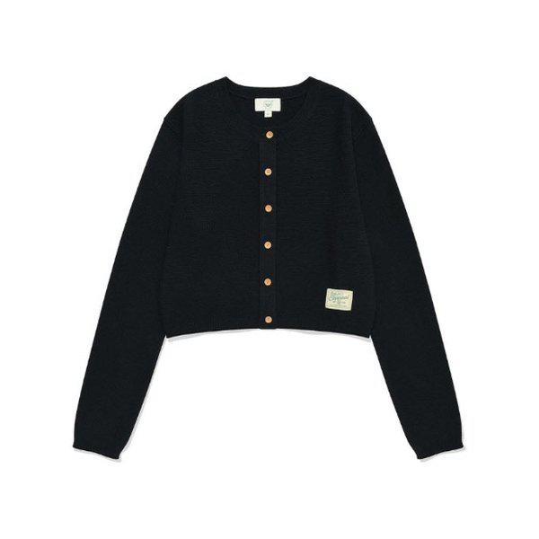 ジャケット JQS CO2403KT72-NA ウーマン クロップ ラウンド ニット カーディガン Navy