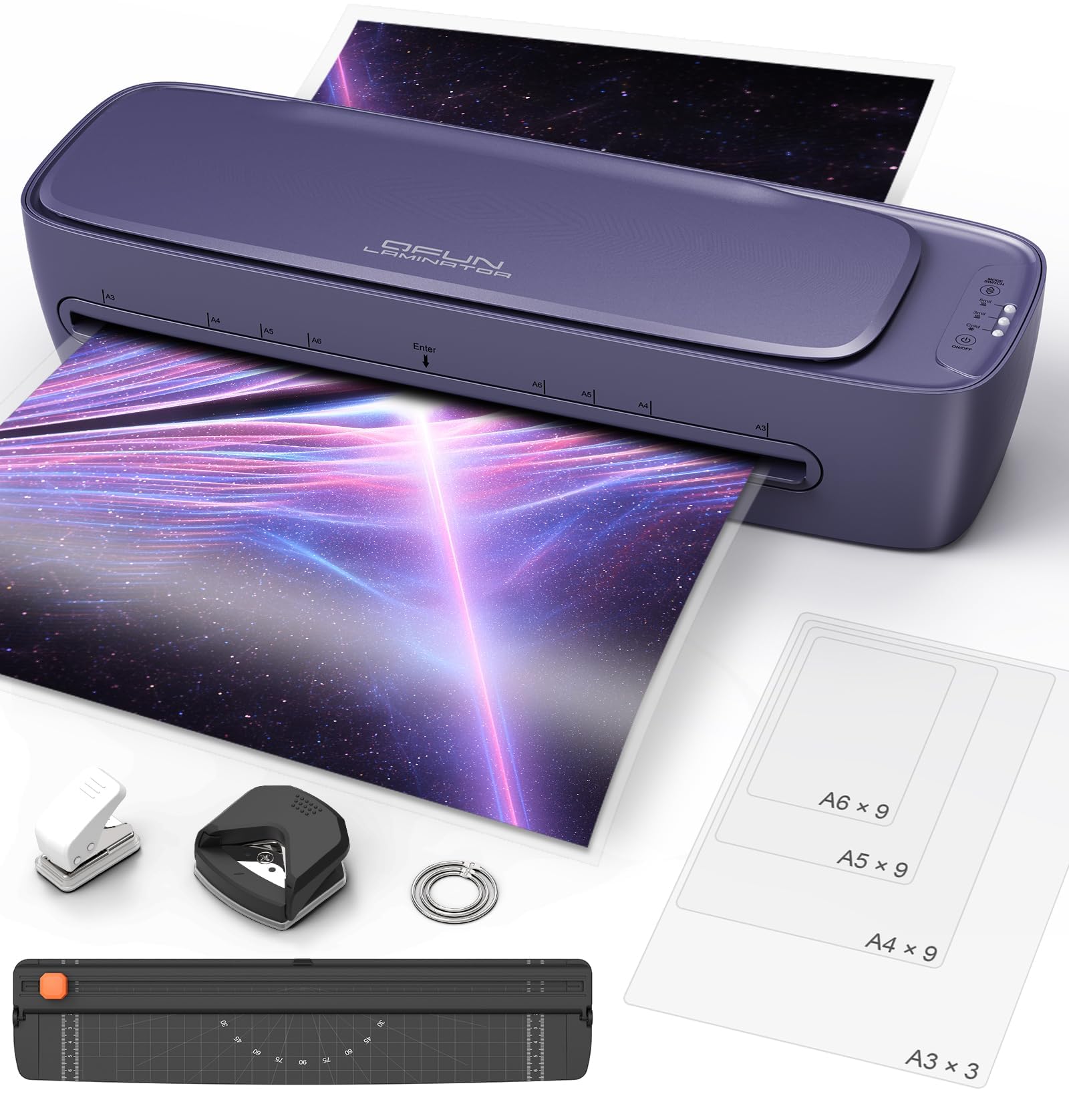 2024新登場 Qfun ラミネーター A3/A4対応 操作簡単 詰まりにくい ラミネート機械 60秒ウォームアップ 55~150μmフィルム対応 ラミネートフィルム30枚付き 裁断機 角取り付属 パ
