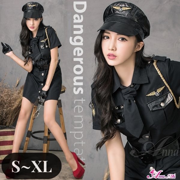 コスプレ ポリス 衣装 仮装 警察 警官 警察官 婦警 婦人警官 制服 アメリカンポリス ミニスカポリス 男ウケポリス 黒 ペア おそろい 大きいサイズ セクシー コスチューム衣装 パーティー レディ