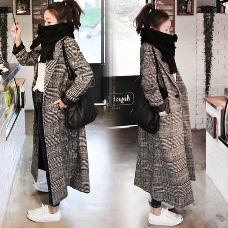 即纳グレンチェック ロング 千鳥柄ロングコート 大きいサイズ チェック柄 チェスターコート ロングコート レディース アウター コート 秋冬物 冬 オーバーサイズ