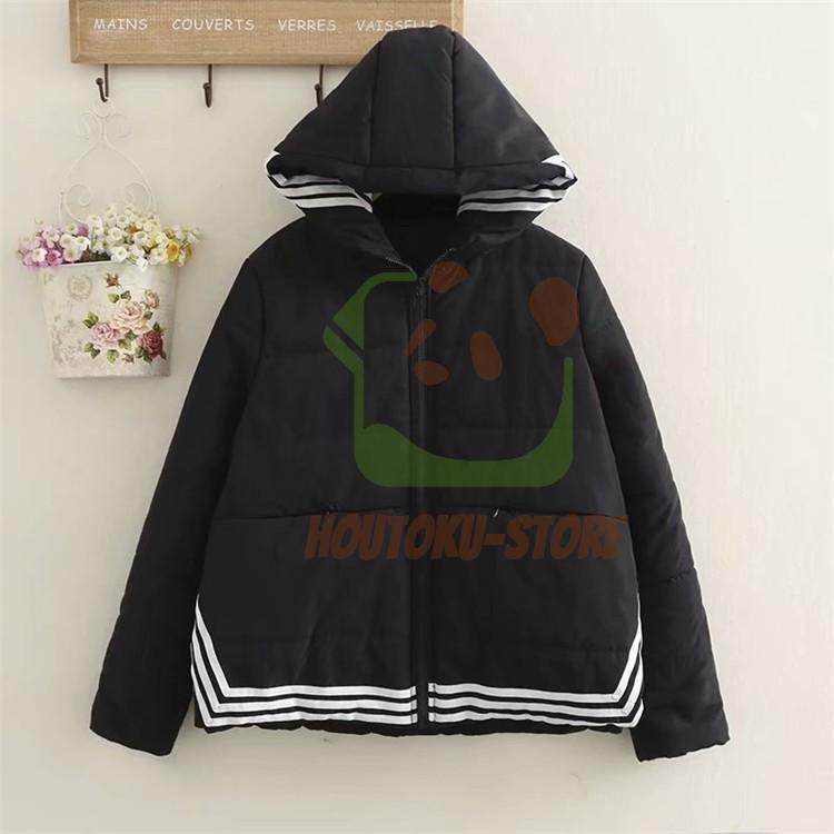 ジャケット レディース アウター スポーツコート ショート丈 女の子 長袖 中綿 フード付き 防寒 ブラック　大きいサイズ　中綿ジャケット