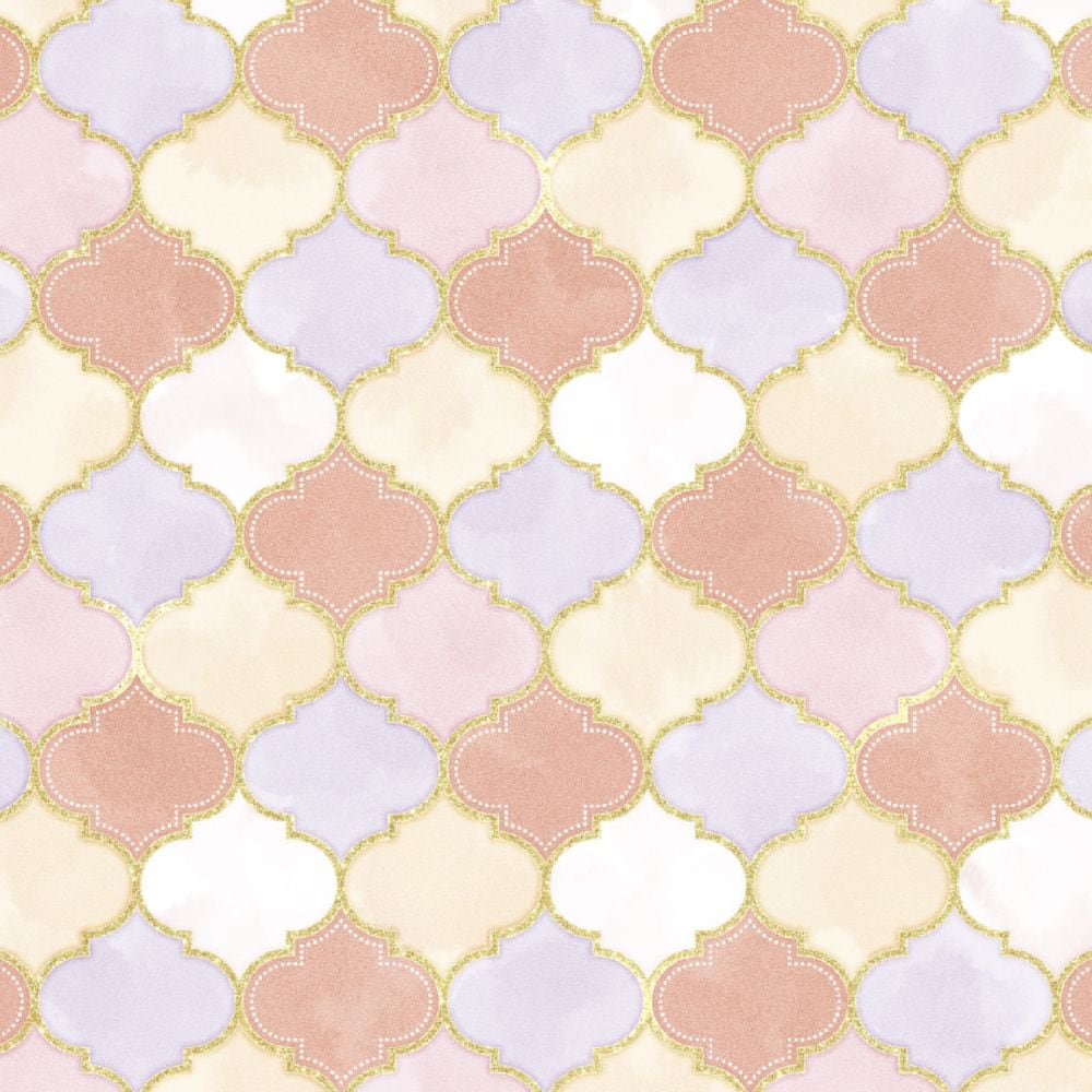 （まとめ買い）ササガワ 包装紙 ファンシー/バラエティ柄 モロッカンピンク 半才判 50枚入 49-1444 [x3]