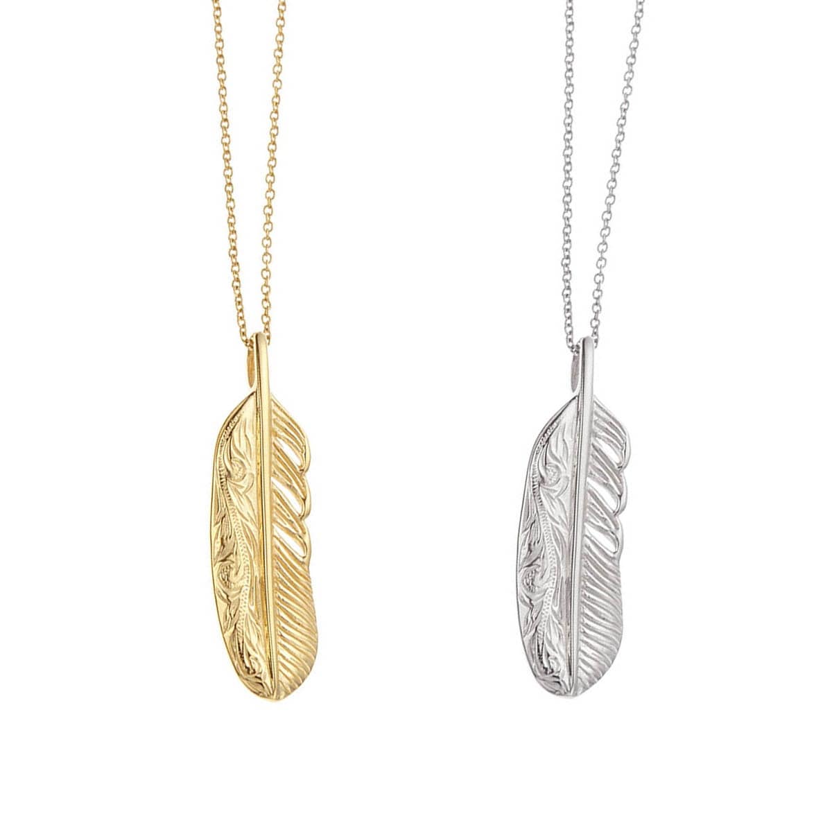 ネックレス メンズ サージカルステンレス316L ペンダント ハワイアンジュエリー 羽根 フェザー