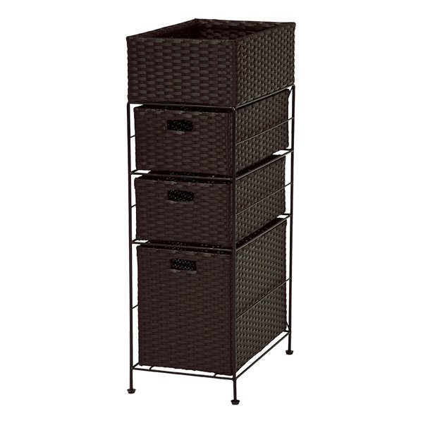 ランドリーチェスト ラック 幅25.5×奥行40.5×高さ80cm ダークブラウン RAN-2420DBR 6,953円