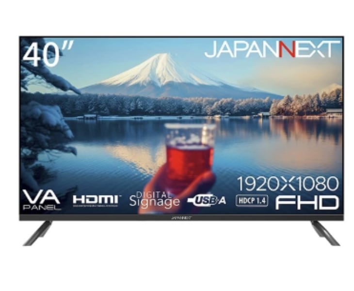 (新品開封済み未使用)ジャパンネクスト PCモニター JN-V40TFHD-U-H5 40型 VA FullHD 1920×1080/60Hz 9.5ms HDMI1.4