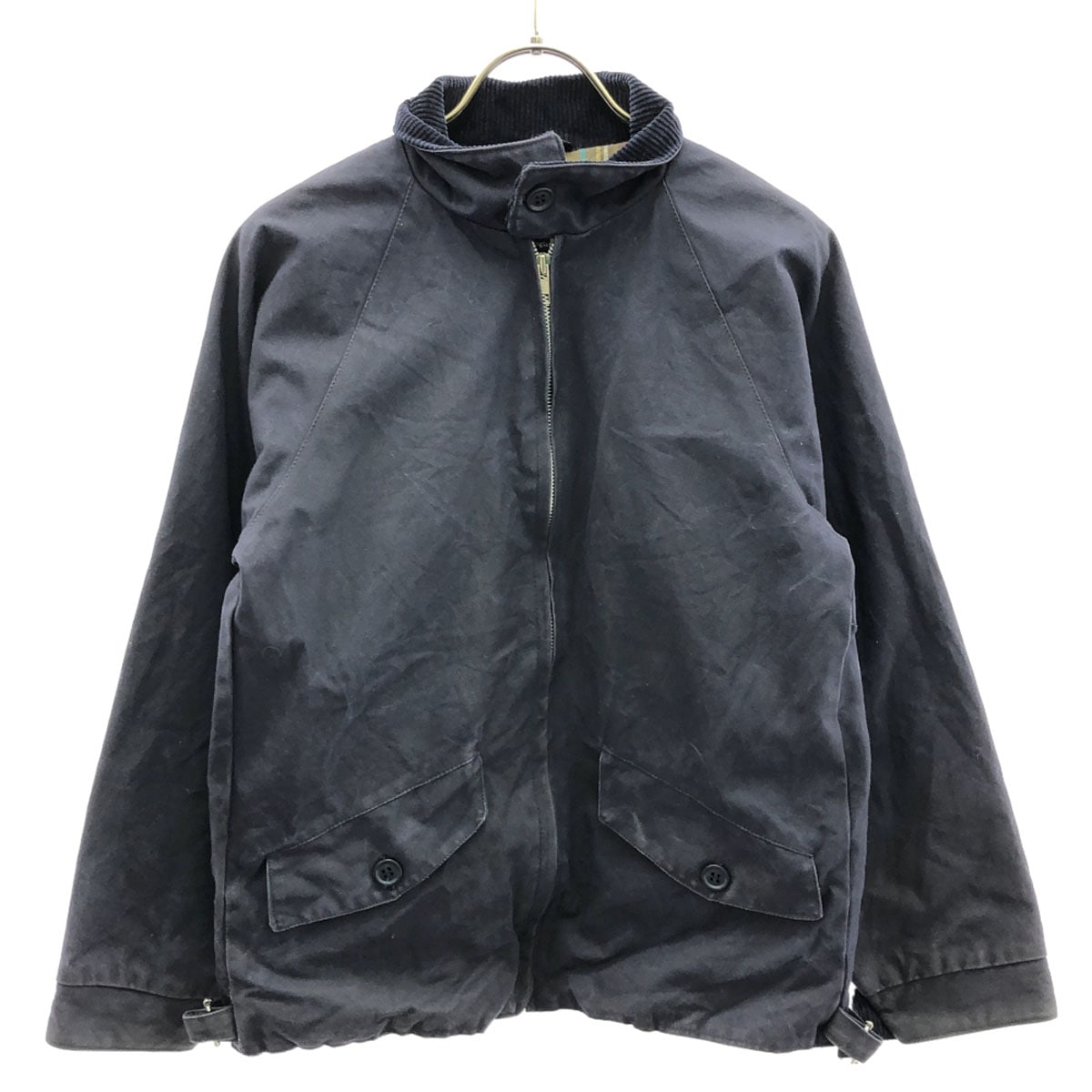 英国製 スイングトップ 34 ネイビー 裏チェック ジャケット メンズ 古着 9,485円