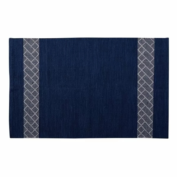 東谷 ラグ W90D150 ブルー/ブラウン TTR-156