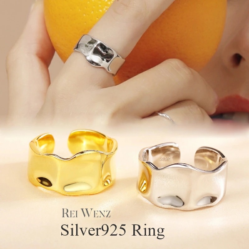 【高品質Silver925】指輪 レディース 太い 幅広 幅太 Silver925ボールド ゴールド シルバー インスタ ブローガー ゴツイ シンプル おしゃれ プレゼント