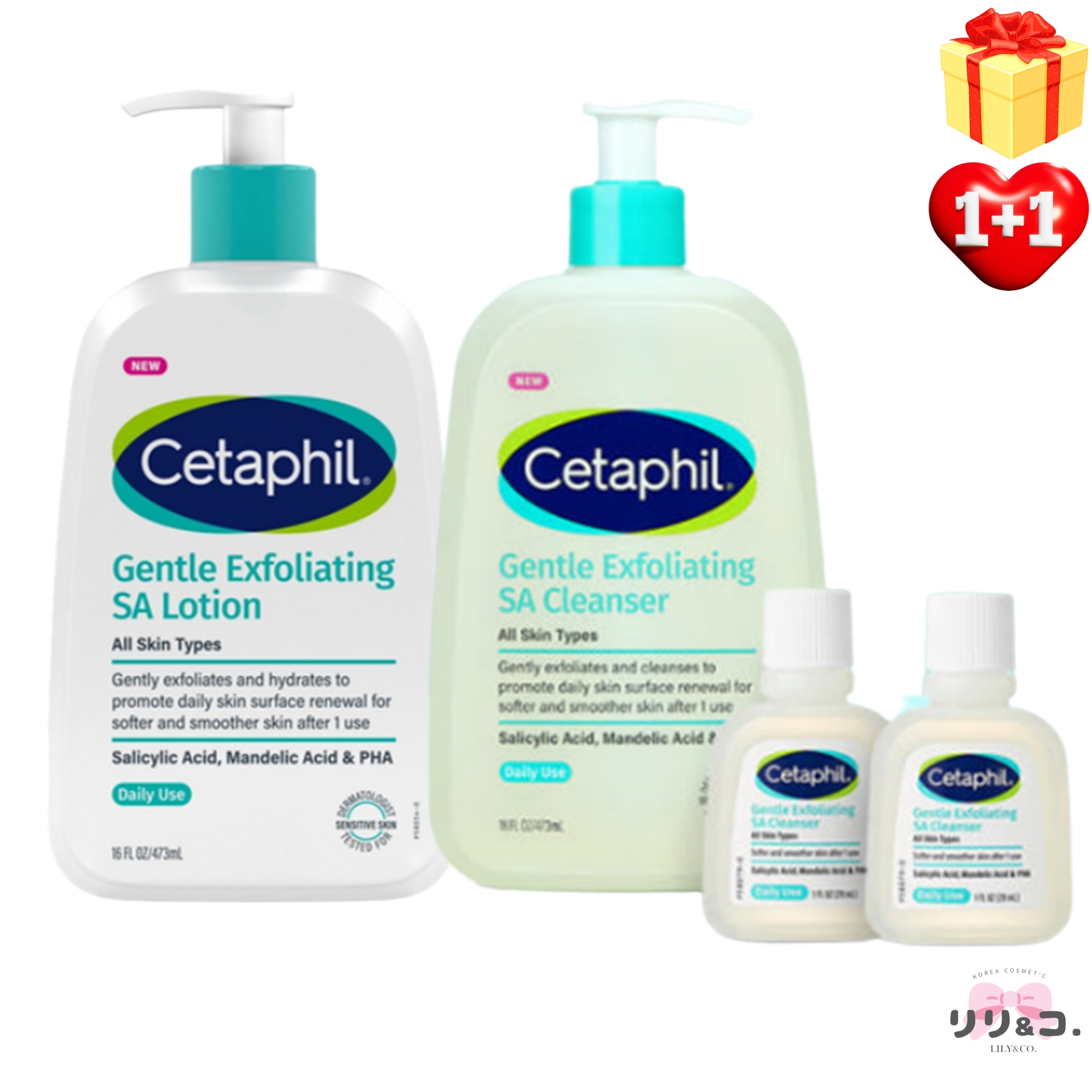 [新シリーズ 1+1セット] NEW ジェントルSAローション 473ml＋ジェントルSAクレンザー 473ml 大容量セット ボディウォッシュ 角質ケア ボディケア 乾燥 保湿 韓国コスメ 敏感肌